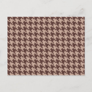 Braun Houndstooth Preppy Klassisches Muster Blanko Einladungspostkarte