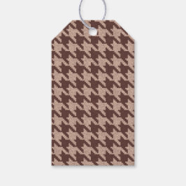 Braun Houndstooth Vornehm Klassisches Muster Geschenkanhänger