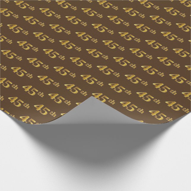 Braun, Imitate Gold 45. (fünfundvierzigste) Verans Geschenkpapier (Ecke)