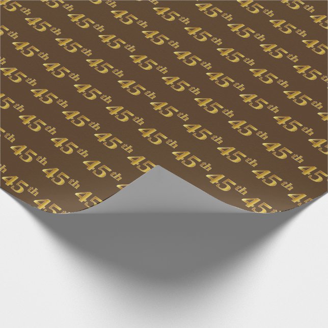 Braun, Imitate Gold 45. (fünfundvierzigste) Verans Geschenkpapier (Ecke)