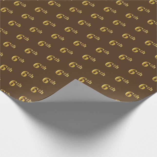 Braun, Imitate Gold 6. (6.) Event Wrapping Paper Geschenkpapier (Ecke)