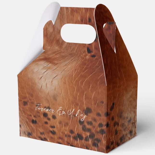 Braun Imitate Leather Wedding Geschenkschachtel (Vorderseite)