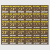 Braun, Imitate/Nachahmungs-Gold, "23. BIRTHTAG"