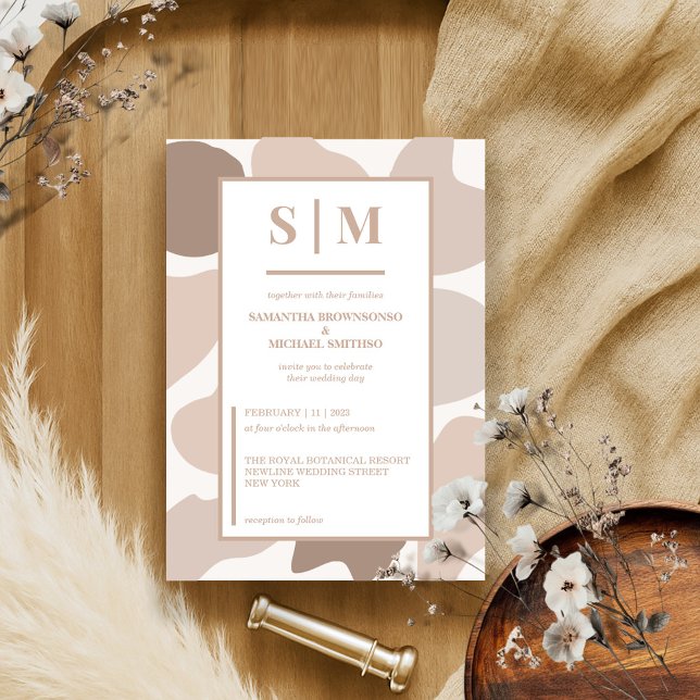 Braun-Kaffee-Hochzeit Einladung (Von Creator hochgeladen)