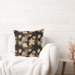 Braun, kaffeestfarbene Blume Kissen