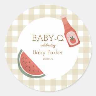 Braun Kariert Baby-Q Aufkleber