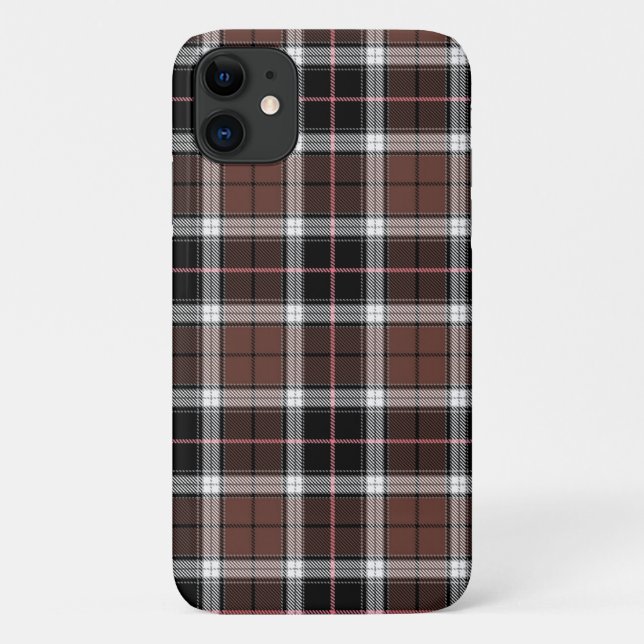 Braun Kariert Case-Mate iPhone Hülle (Rückseite)