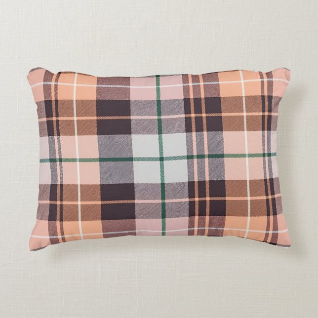 braun kariert dekokissen (Vorderseite)