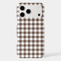Braun kariert Gingham Retro iPhone-Hülle
