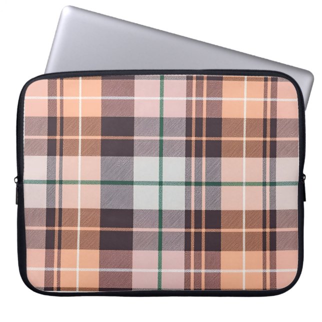 braun kariert laptopschutzhülle (Vorderseite)