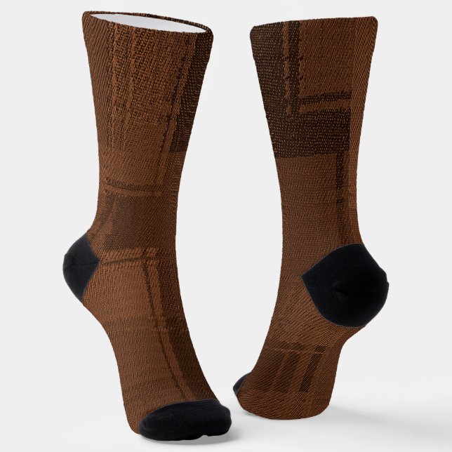 braun Kariert Socken (Gewinkelt)