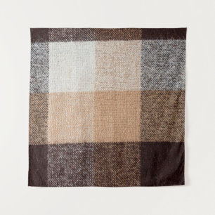 Braun karierte Wolle karierte Textur. Tartan  Wandteppich