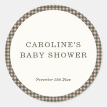 Braun kariertes Retro-Baby-Shower-Muster