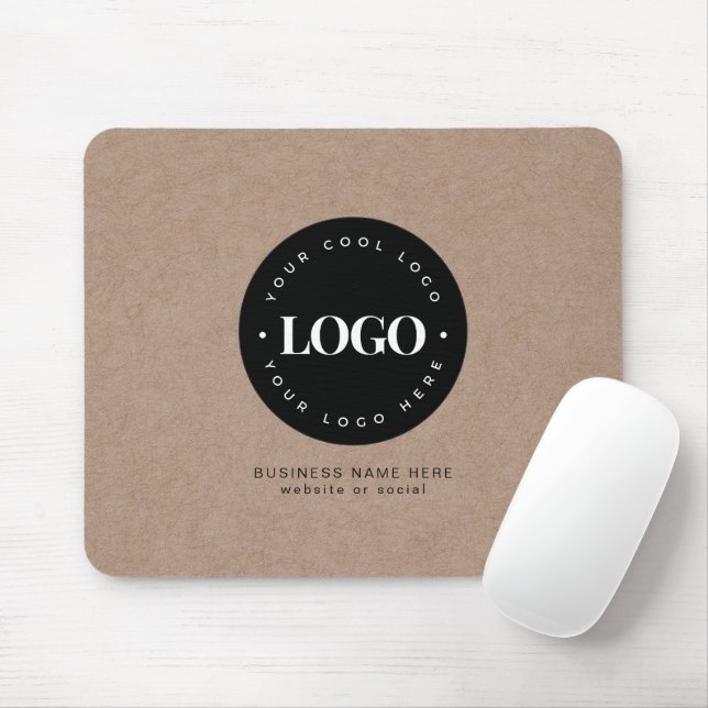 Braun Kraft - Benutzerdefiniertes Logo und Text-Bu Mousepad (Mit Mouse)