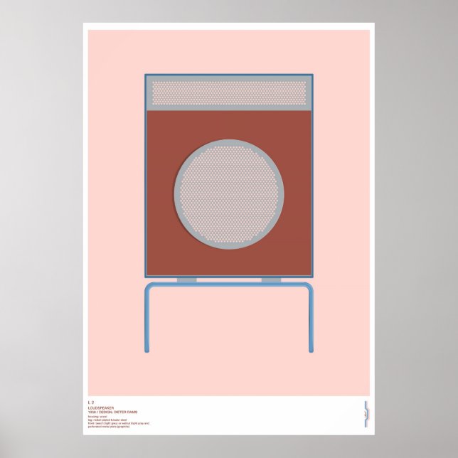 Braun L2 Lautsprecher - Dieter Rams Poster (Vorne)