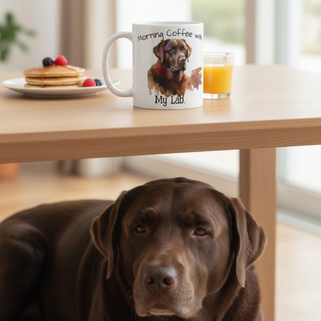 Braun Labrador Wasserfarbe Personalisieren Kaffeez Kaffeetasse (Von Creator hochgeladen)