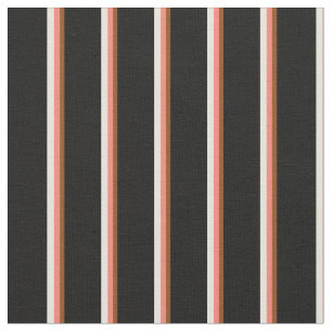 Braun, Lachs, Beige und schwarz gefärbte Linien Stoff