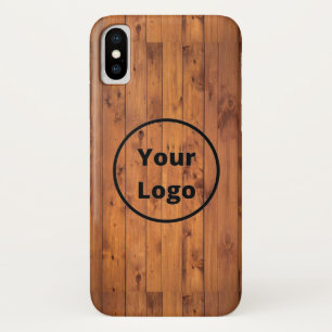 Braun lackiertes Holz mit Logo Case-Mate iPhone Hülle