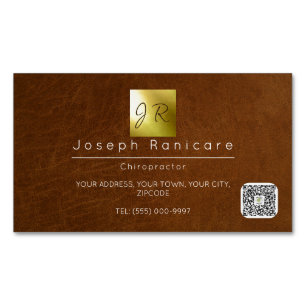 Braun Leder Luxus-Branding Gold-Folie Magnetische Visitenkarte