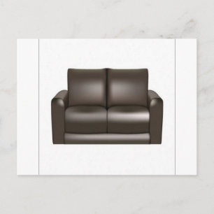 Braun-Ledersofa Postkarte