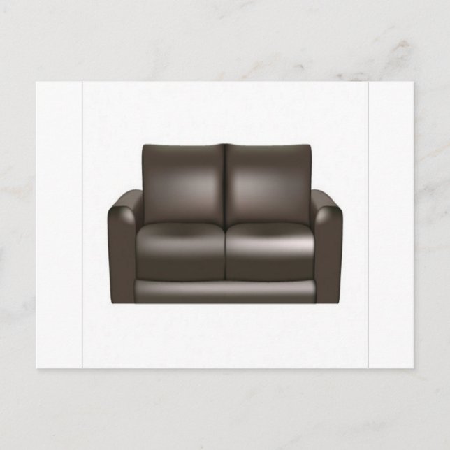 Braun-Ledersofa Postkarte (Vorderseite)