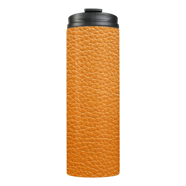 Braun Lederstruktur Thermosbecher (Vorderseite)