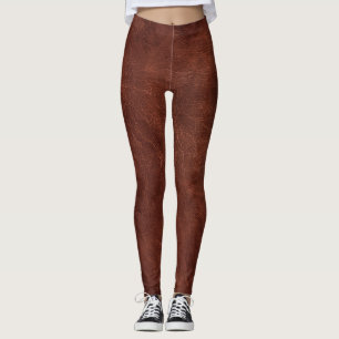 Braun Leggings aus Leder