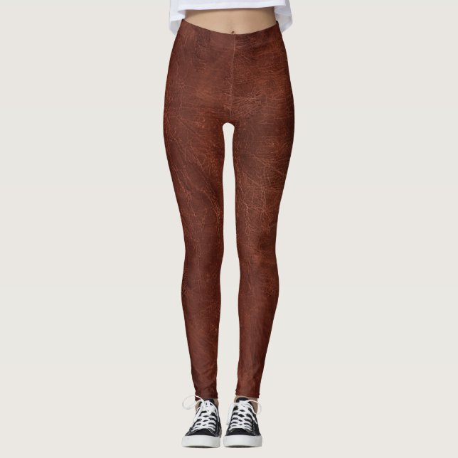 Braun Leggings aus Leder (Vorderseite)