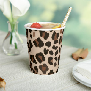Braun Leopard Muster Dschungel Tier Safari Pappbecher