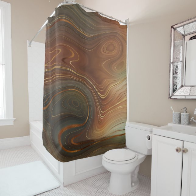 Braun Marmordusche Vorhänge (Beispiel)