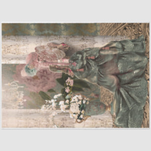 Braun Mary Antoinette verzierte Porträt Dame Seidenpapier