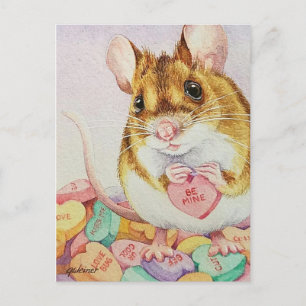 Braun Maus Be Mine Valentine Kunst, Dichtung und M Postkarte