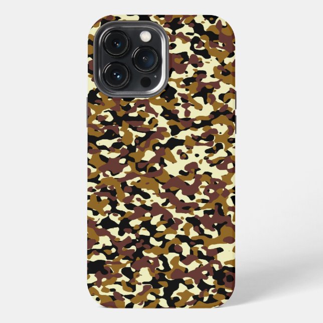 Braun Micro Camo iPhone 13 Pro Max Hülle (Rückseite)