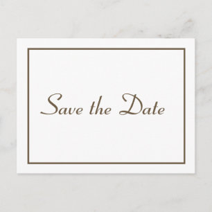 Braun minimalist Save The Date Verlobung Hochzeit Postkarte