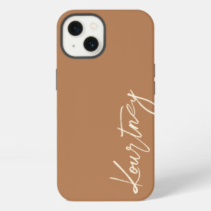 Braun-Minimalist-Script Name Personalisierte Hülle iPhone 13 Hülle