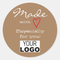Braun Minimalistisch, aus Liebe-Rotes Herz-Logo