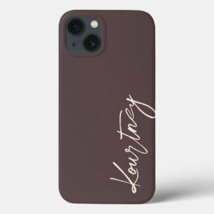 Braun Minimalistische Schrift Name Personalisiert Case-Mate iPhone Hülle