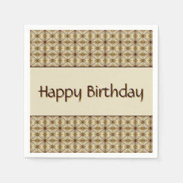 Braun mit Gemustertem Gold Serviette