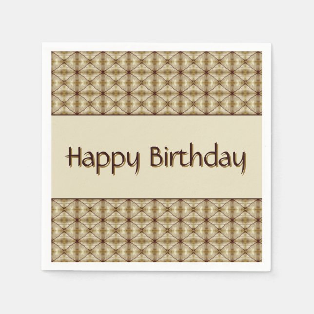 Braun mit Gemustertem Gold Serviette (Vorderseite)