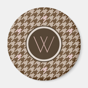 Braun mit Rose Gold Accent Hahnentrittmuster Magne Magnet