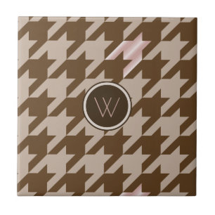 Braun mit Rose Gold Accent Hahnentrittmuster Tile Fliese