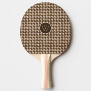 Braun mit Rose Gold Hahnentrittmuster Ping Pong Pa Tischtennis Schläger
