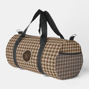 Braun mit Roségold-Akzent Houndstooth Duffle Bag