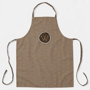 Braun mit Roségold-Akzent-Houndstooth-Schürze Schürze