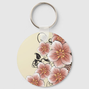 Braun Moderne Blume Schlüsselanhänger