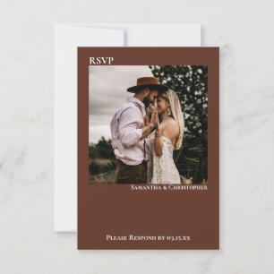 Braun Modernes, einfaches Minimalistisches Foto Ho RSVP Karte