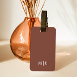 Braun | Modernes Monogramm Gepäckanhänger<br><div class="desc">Dieses moderne Gepäckanhänger-Design zeichnet sich durch einen hellbraunen Hintergrund aus,  mit Ihren Initialen in fett weißem Text für ein schlichtes und farbenfroh aber berufliches Aussehen.</div>