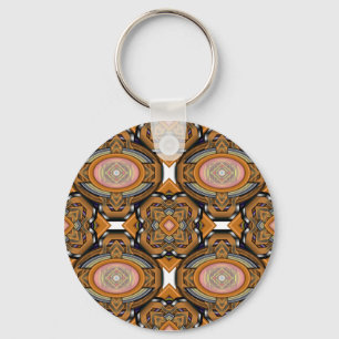 Braun Modernes Oval Abstrakt Schlüsselanhänger