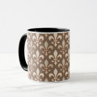 Braun Neutrales Erde Fleur-de-lis Design