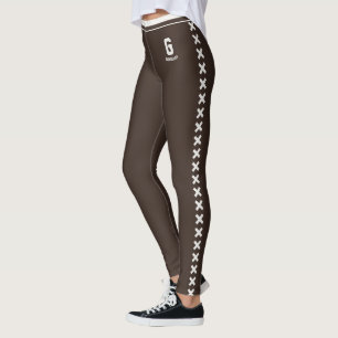 Braun neutrales Muster klassischer Espresso indivi Leggings
